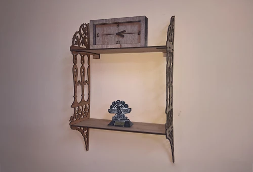 طرح لیزر ساعت دیواری چوبی