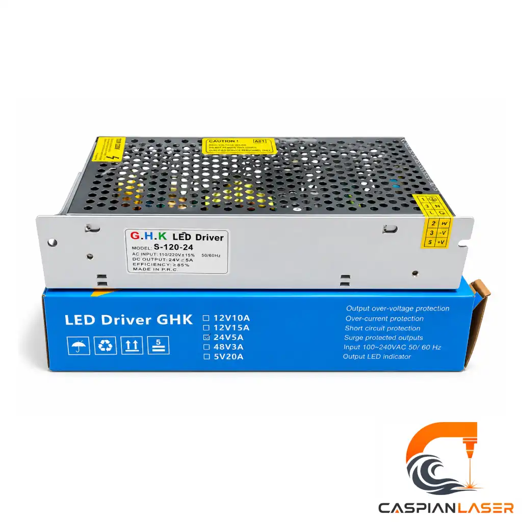 تغذیه 24 ولت 5 آمپر منبع تغذیه ۲۴ ولت ۵ آمپر دستگاه لیزر G.H.K S-120-24